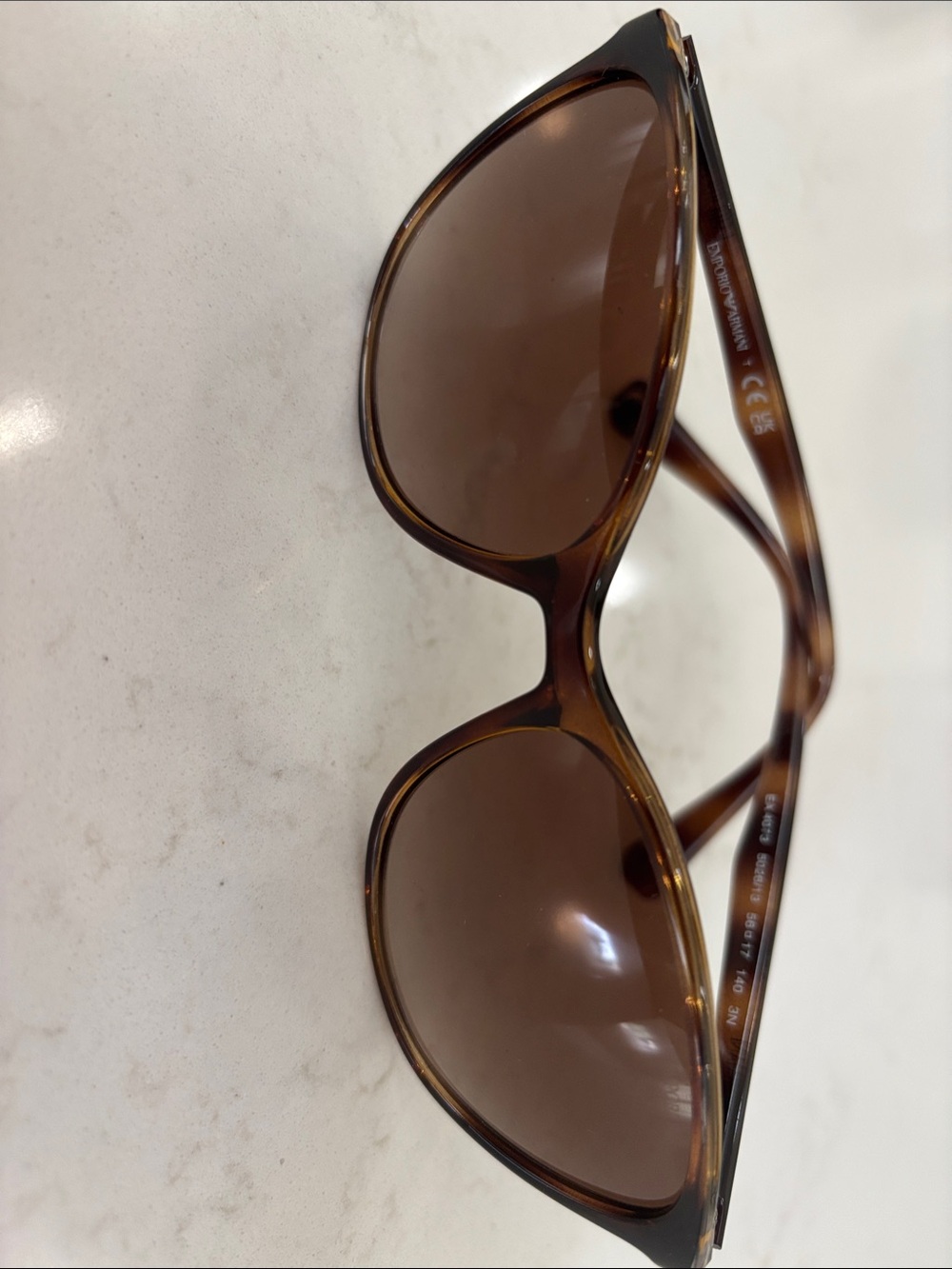 Emporio Armani Tortoiseshell Frame Sunglasses with Brown Lenses